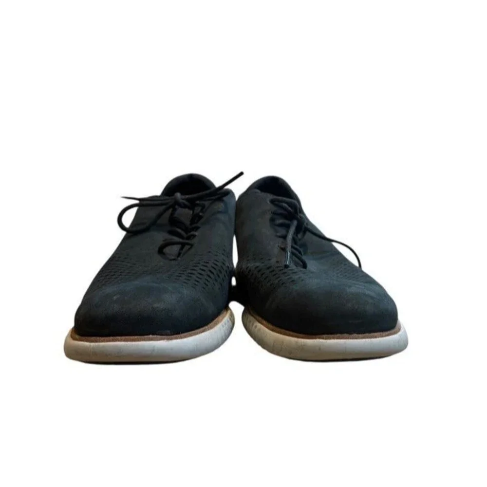 Cole Haan ZeroGrand Black Suede Men's Shoes Size 13 - Preppy - Oxford - Laser